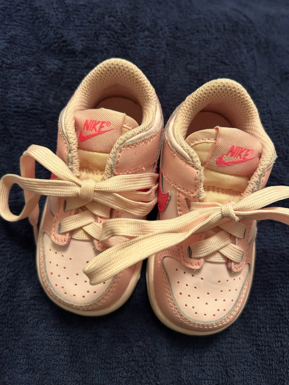 Nike Toddler Sneakers in Light Pink with Coral Swoosh